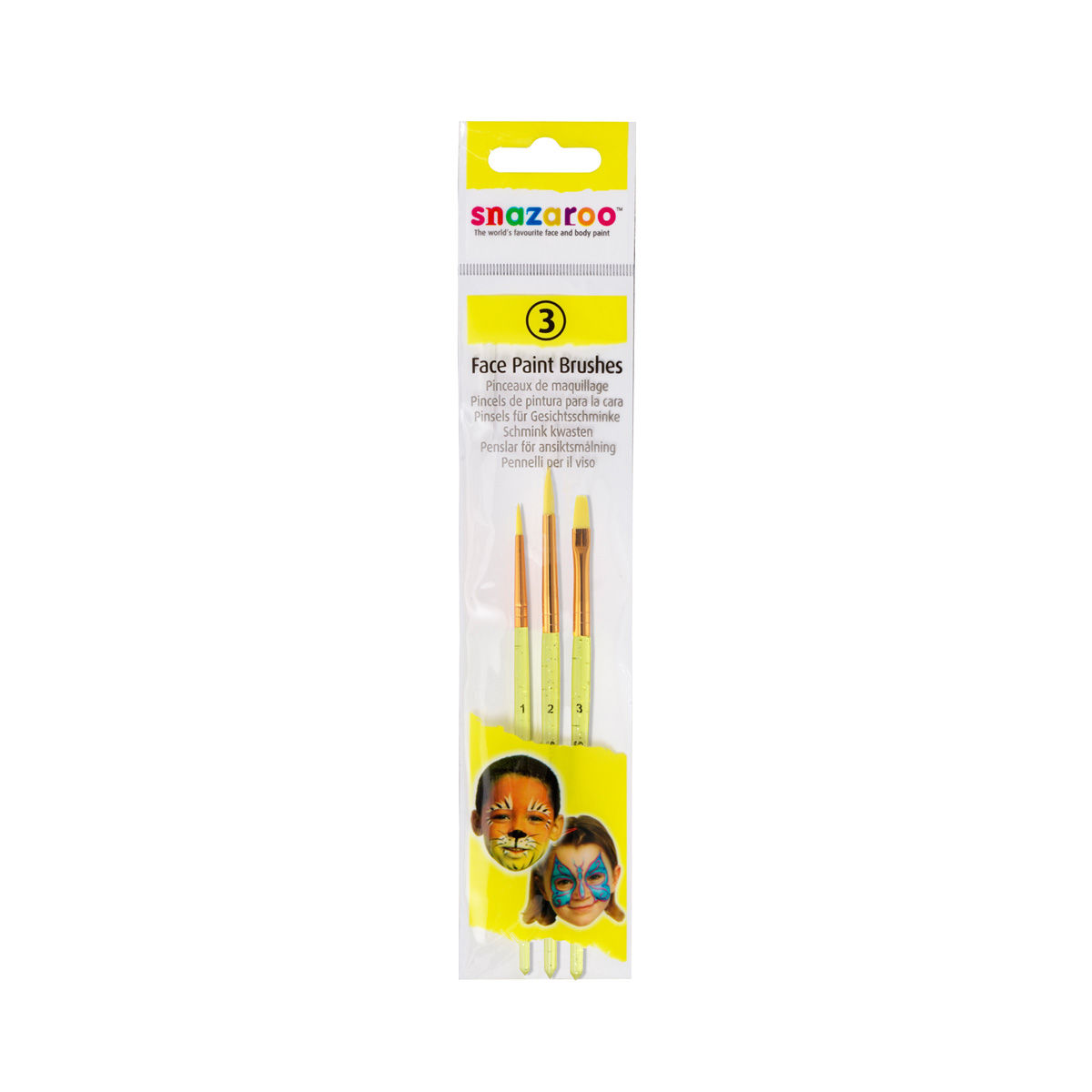 Snazaroo™ Face Paint Brushes, 3 Pieces